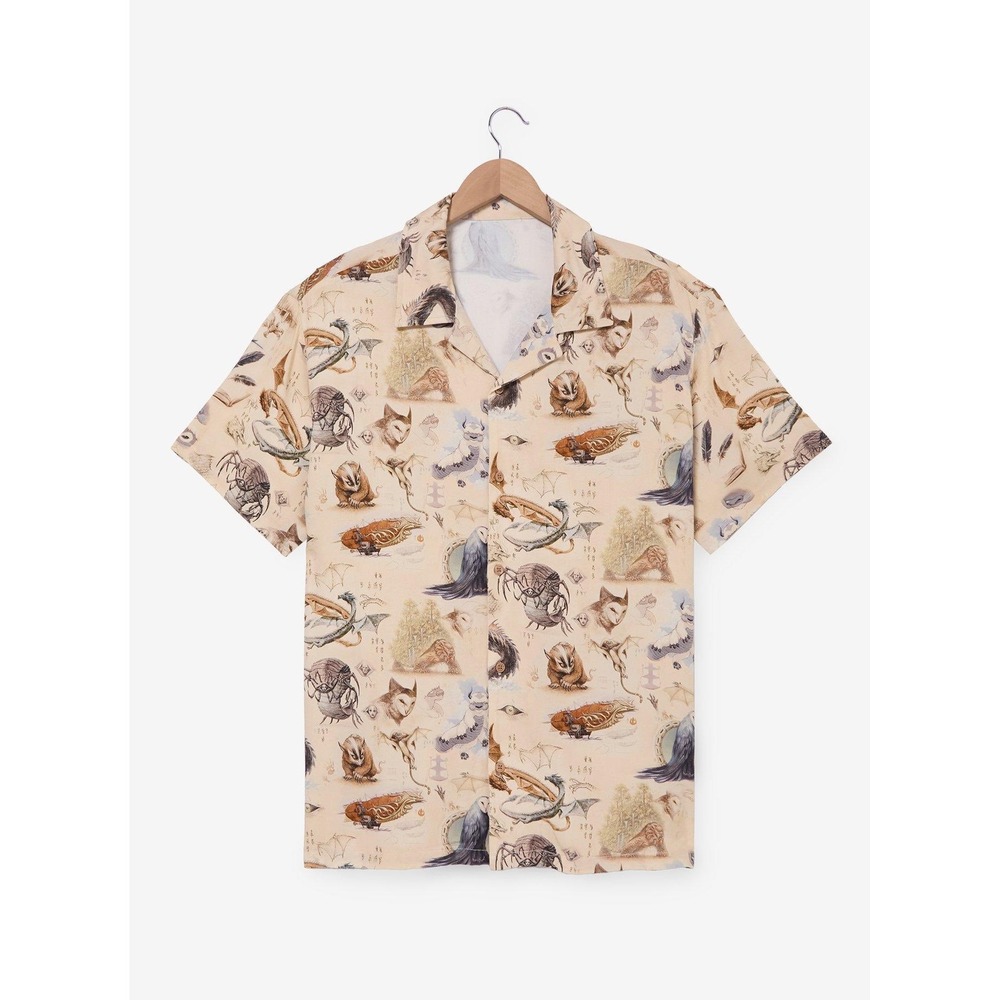 Magic The Gathering Avatar The Last Airbender Shirt Mens Large Tan Button Down